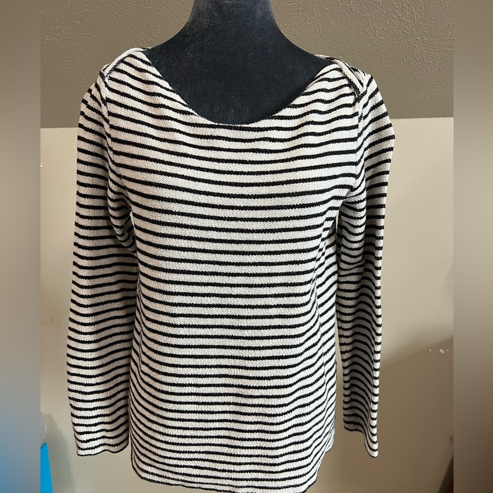 Classic Boatneck striped Banana Republic Terry sweater Size S
